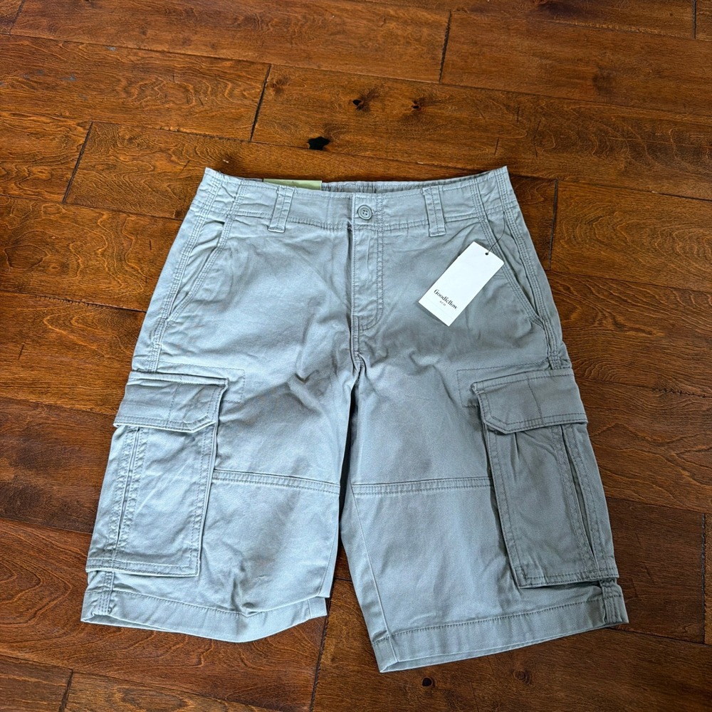 Goodfellow & Co Mens 11 Inch Inseam Cargo Shorts Gray Size 28 NWT